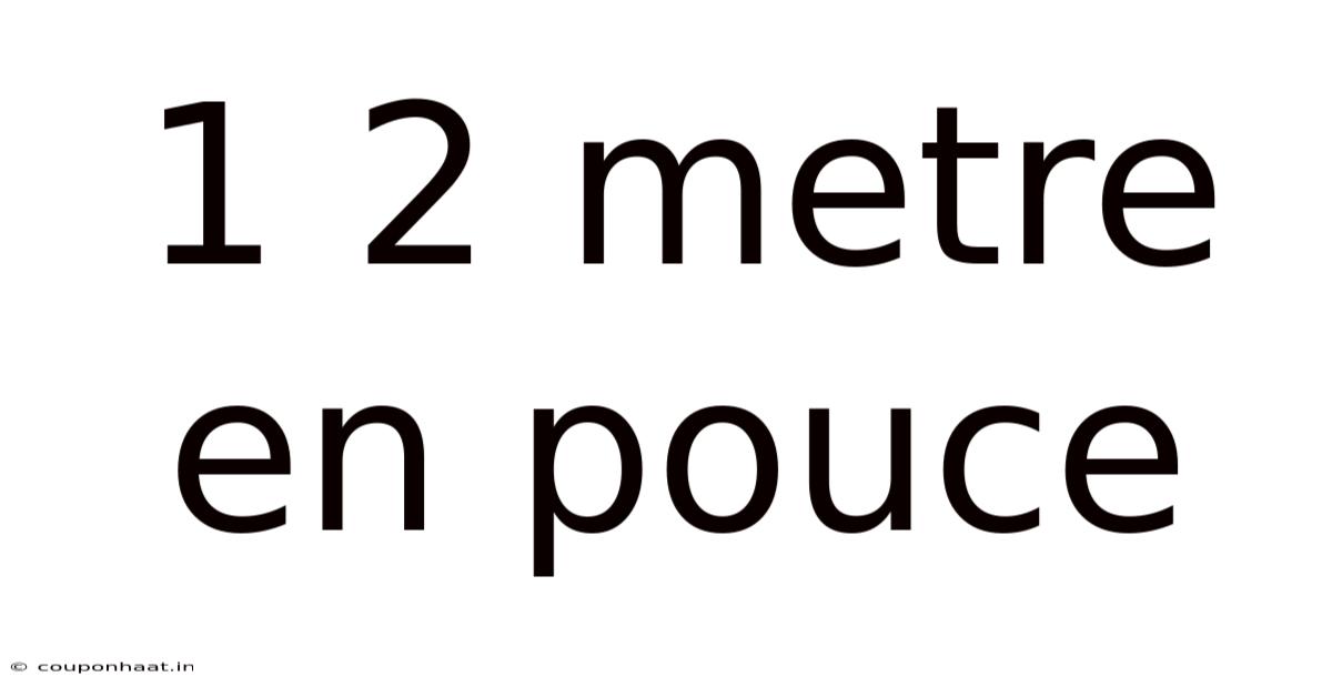 1 2 Metre En Pouce