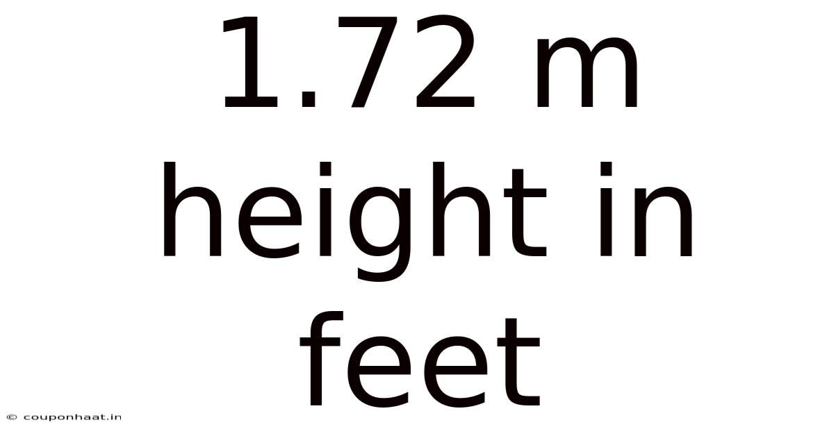 1.72 M Height In Feet