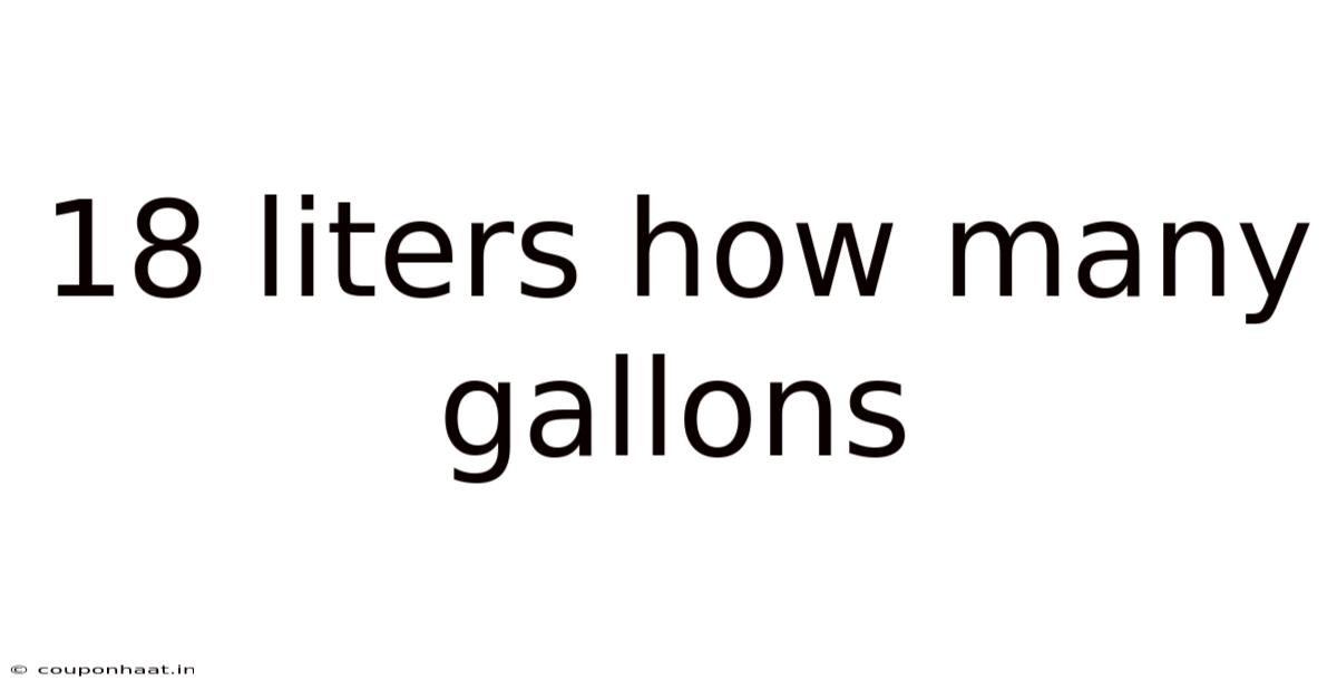 18 Liters How Many Gallons