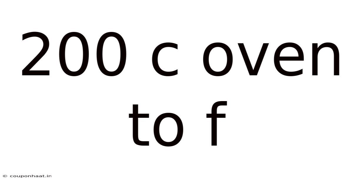 200 C Oven To F