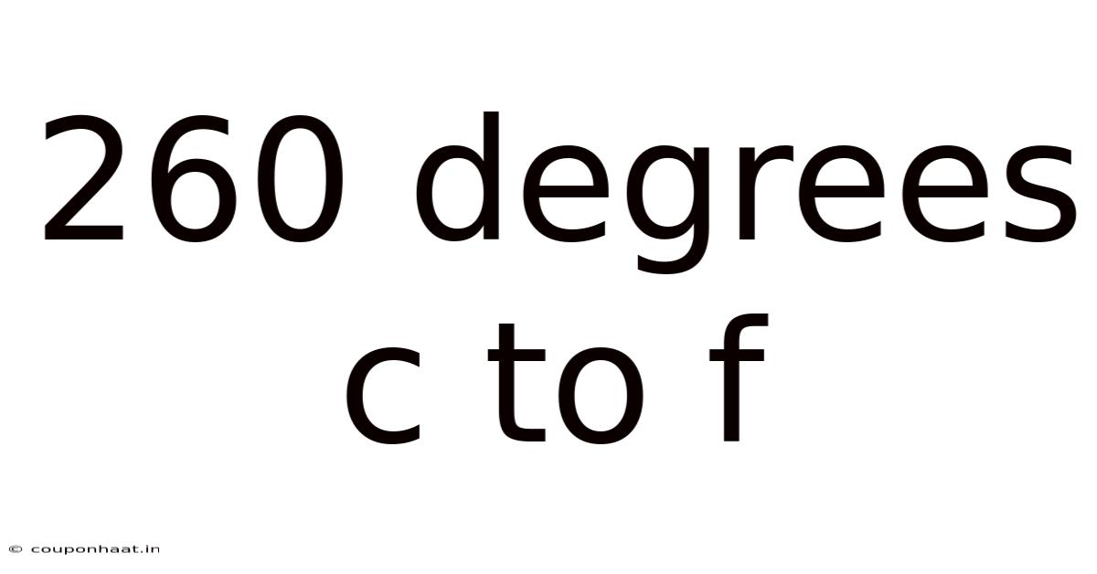 260 Degrees C To F