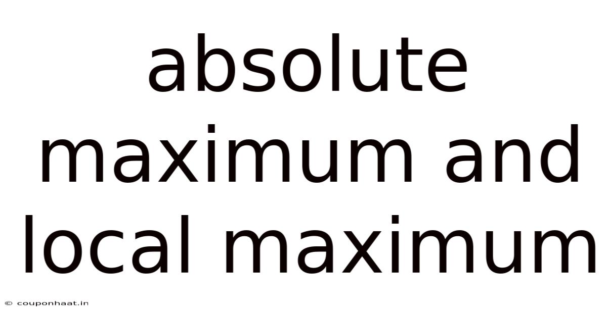 Absolute Maximum And Local Maximum
