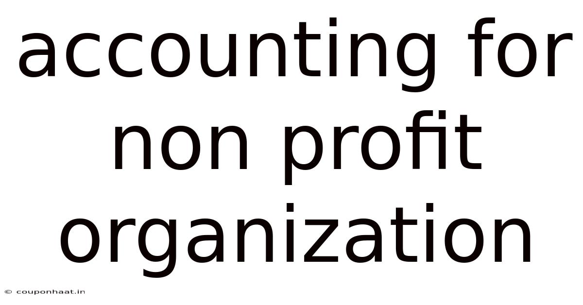Accounting For Non Profit Organization