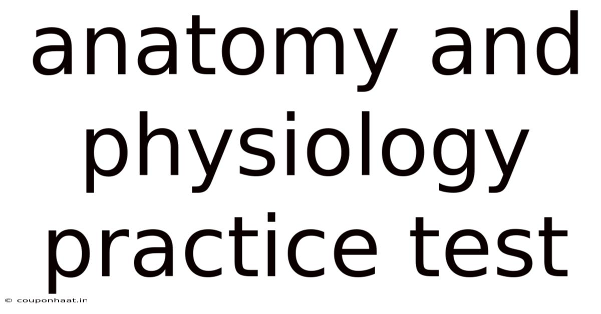 Anatomy And Physiology Practice Test