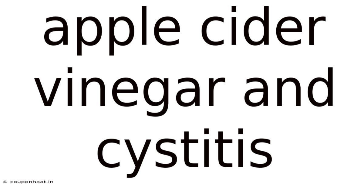 Apple Cider Vinegar And Cystitis