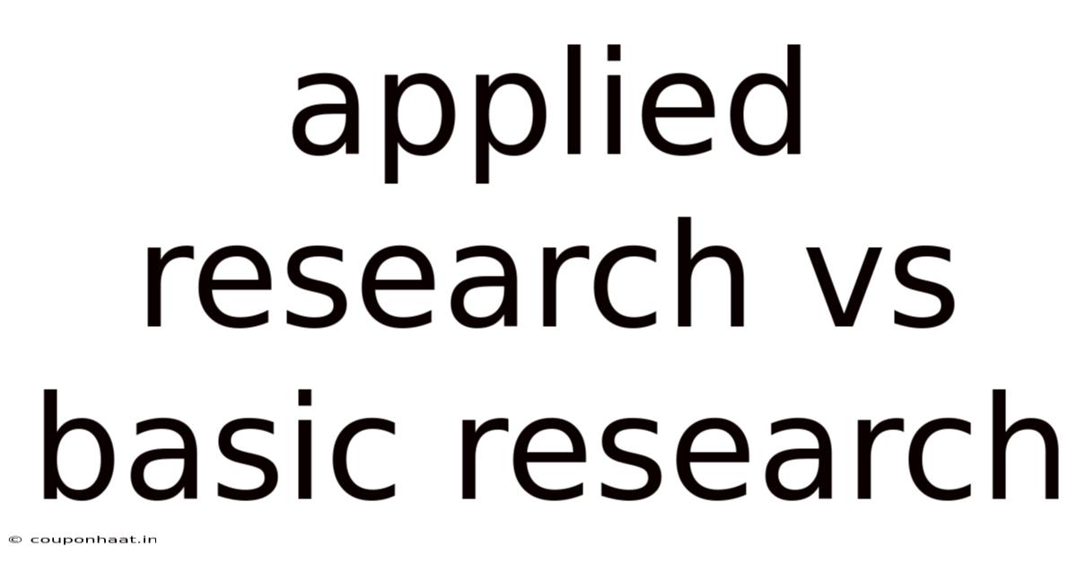 Applied Research Vs Basic Research