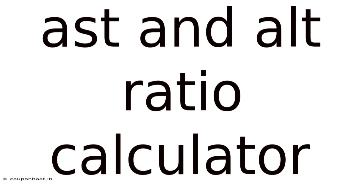 Ast And Alt Ratio Calculator