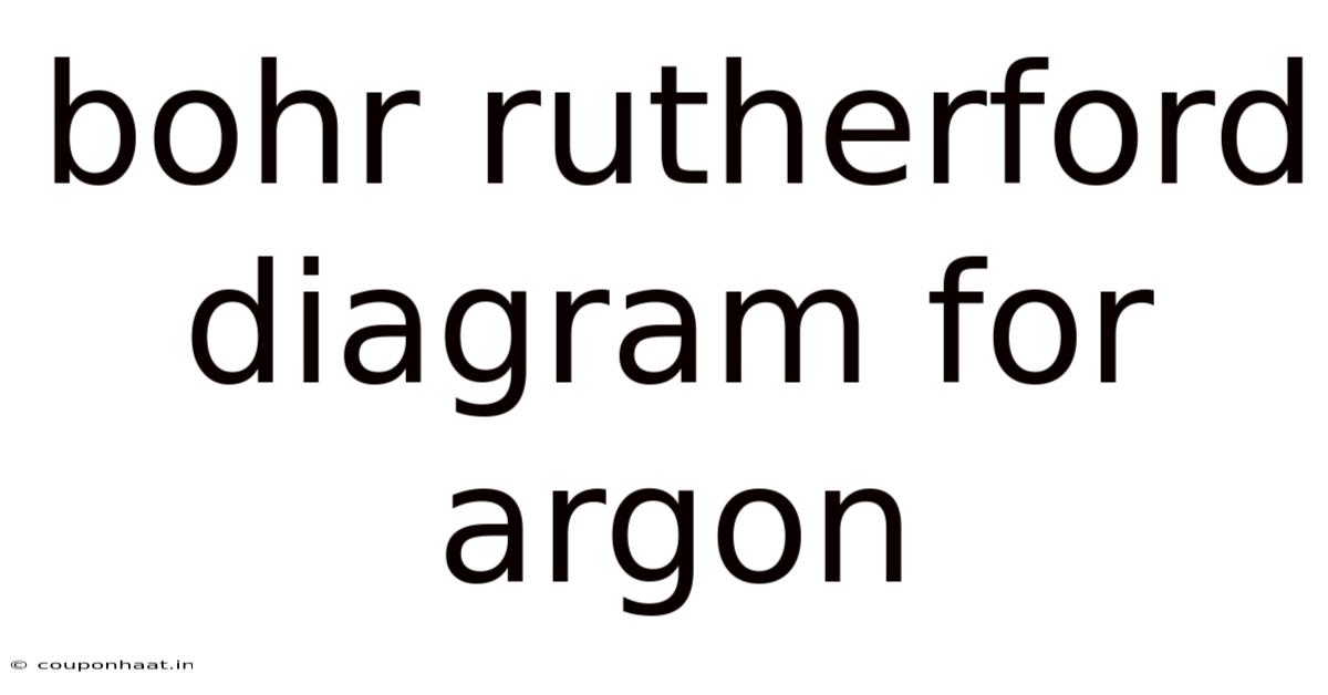Bohr Rutherford Diagram For Argon