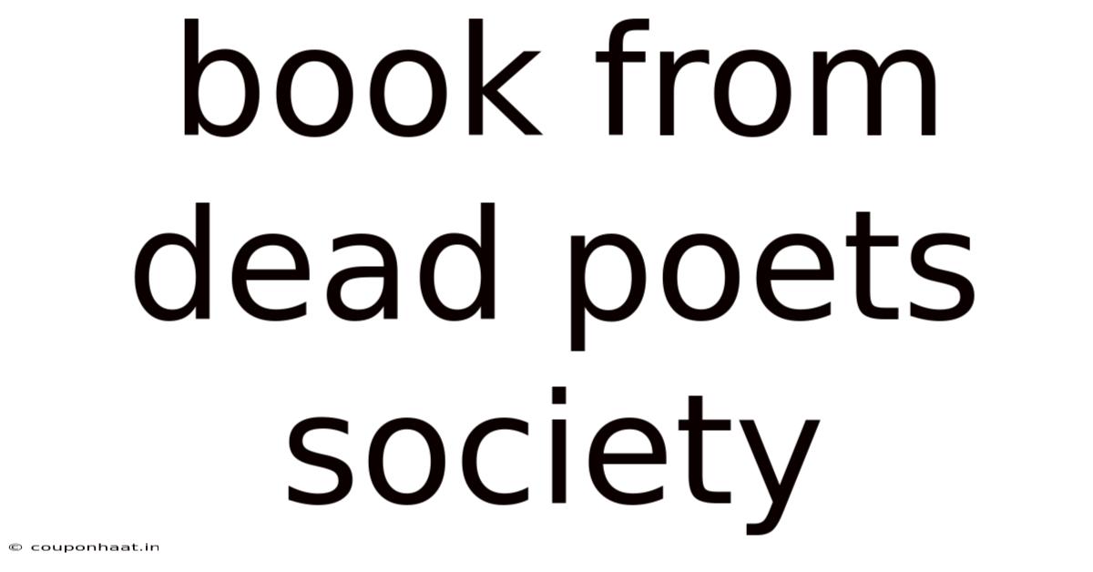 Book From Dead Poets Society