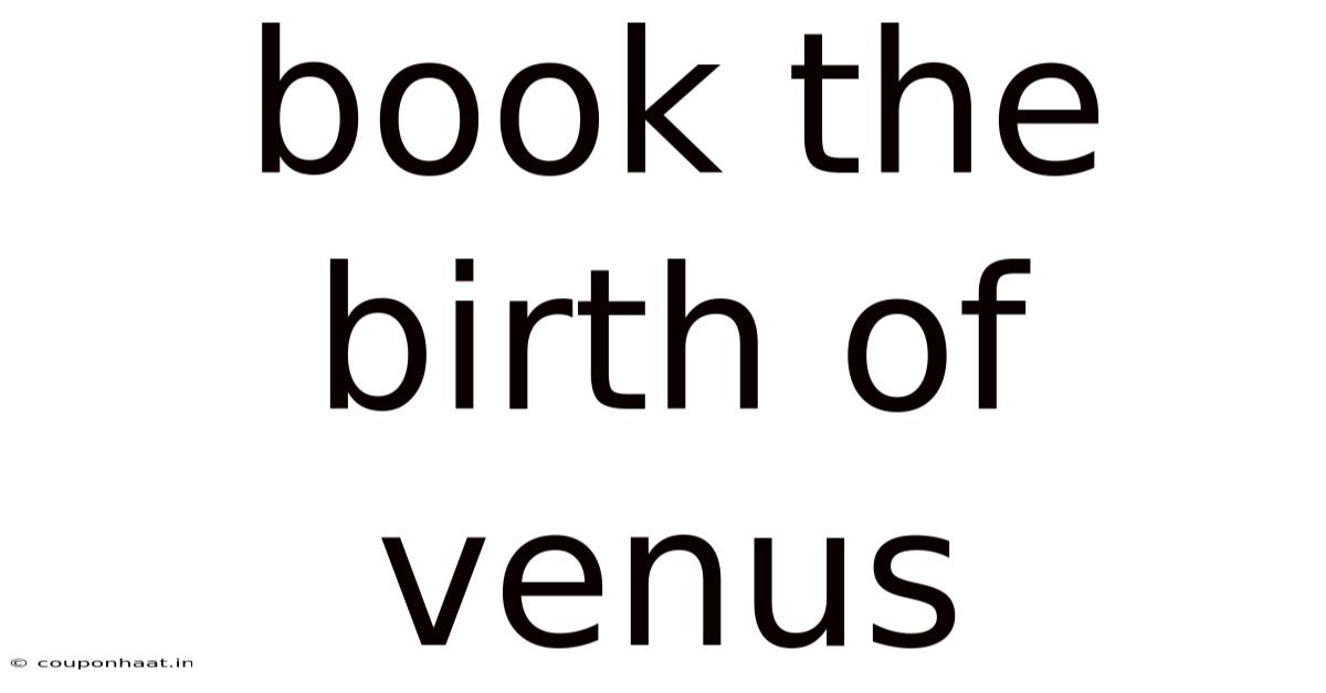 Book The Birth Of Venus