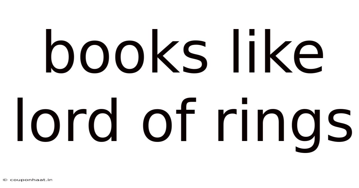 Books Like Lord Of Rings