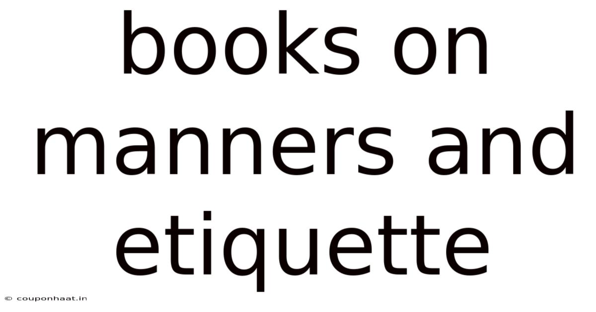 Books On Manners And Etiquette