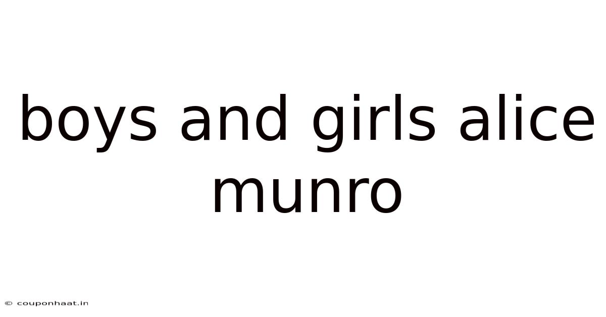 Boys And Girls Alice Munro