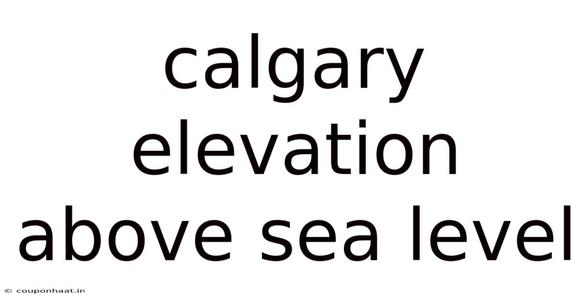 Calgary Elevation Above Sea Level