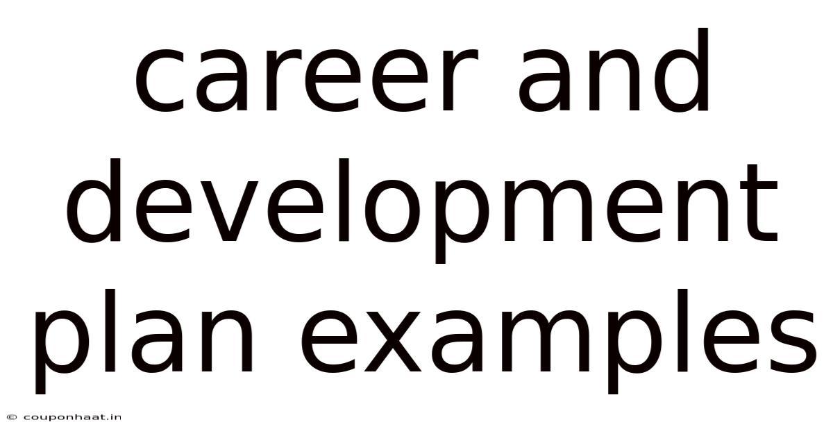 Career And Development Plan Examples