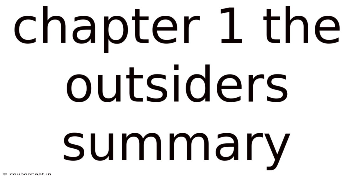 Chapter 1 The Outsiders Summary