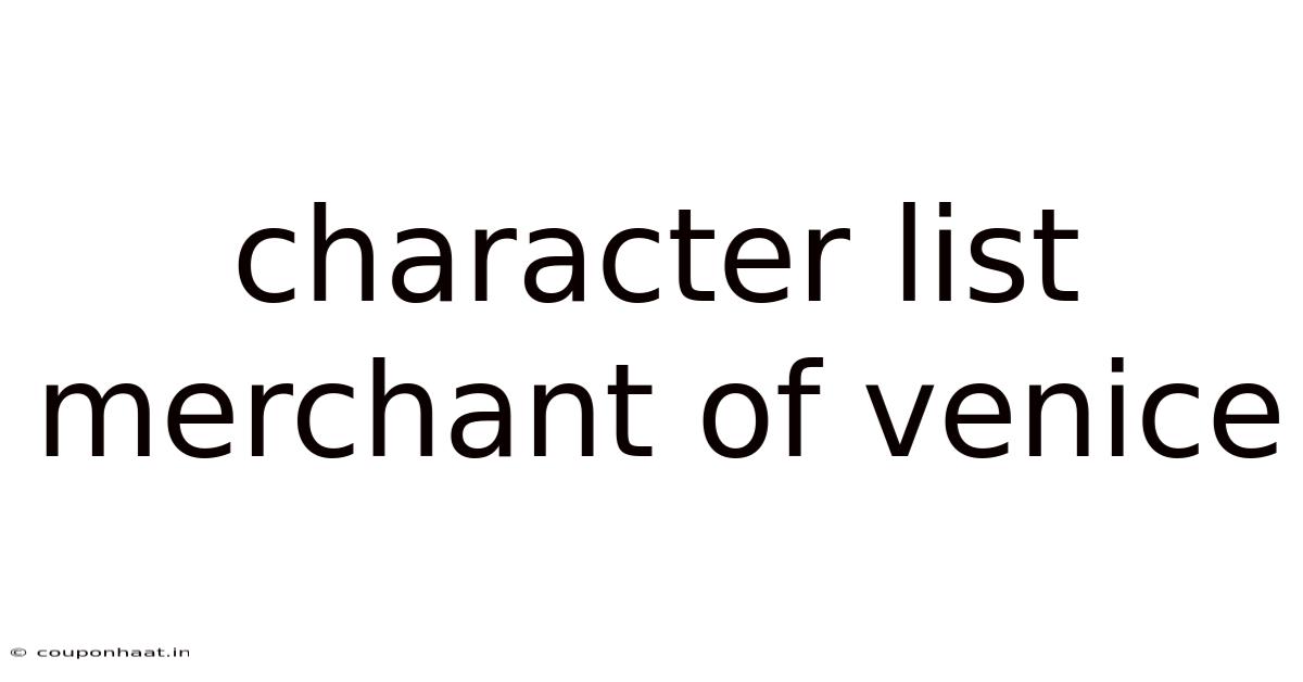 Character List Merchant Of Venice