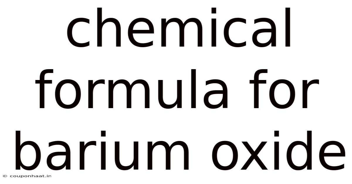 Chemical Formula For Barium Oxide