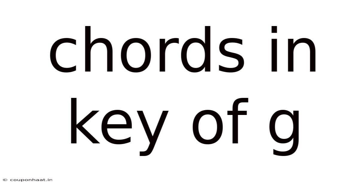 Chords In Key Of G