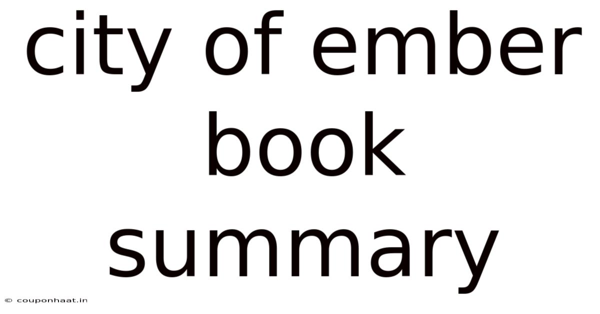 City Of Ember Book Summary