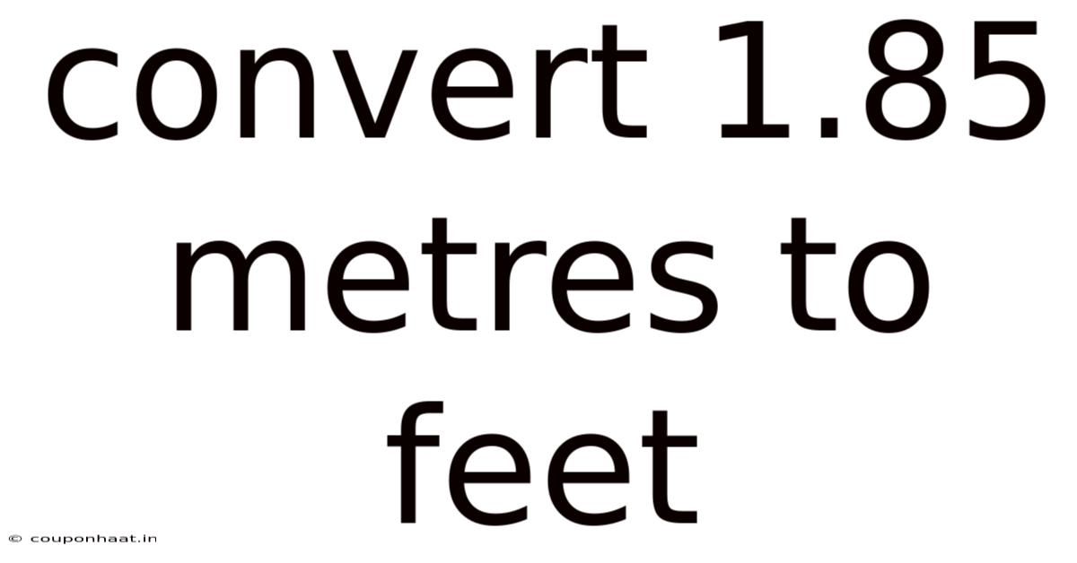 Convert 1.85 Metres To Feet