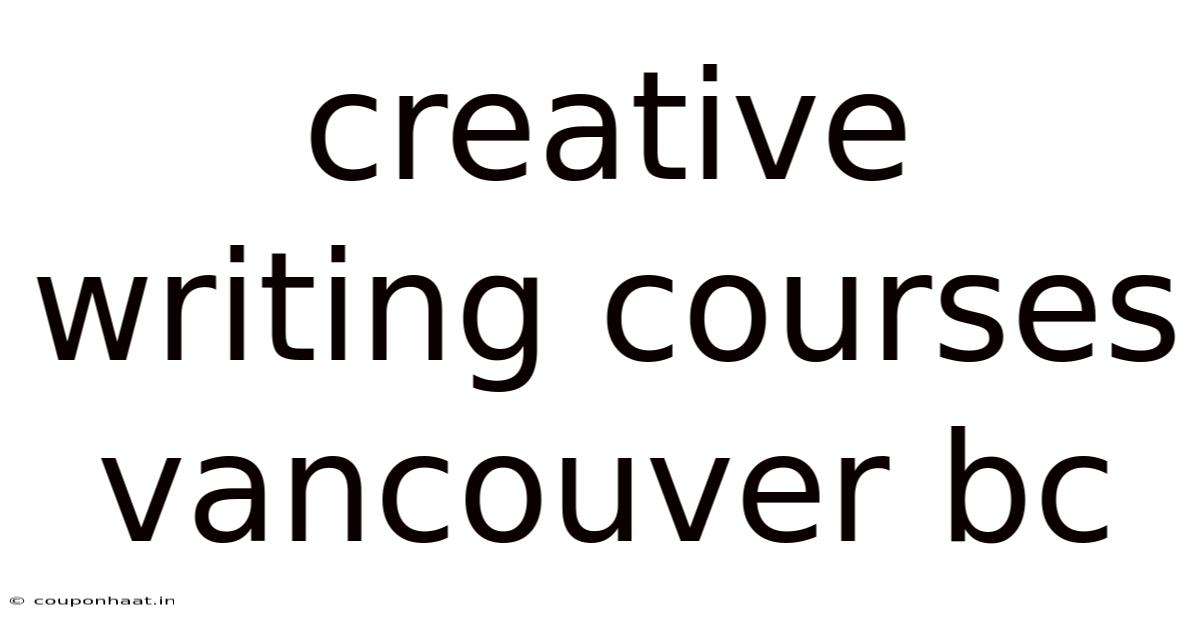 Creative Writing Courses Vancouver Bc