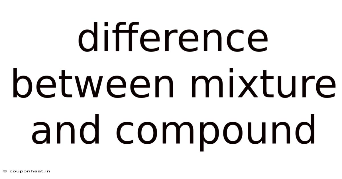 Difference Between Mixture And Compound