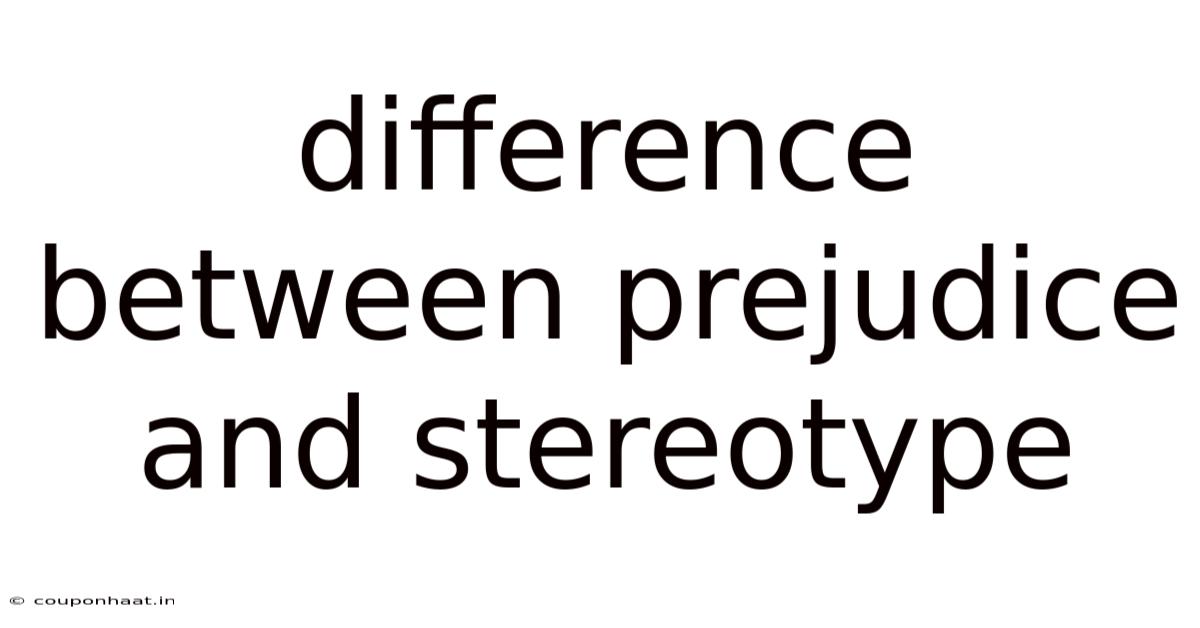 Difference Between Prejudice And Stereotype