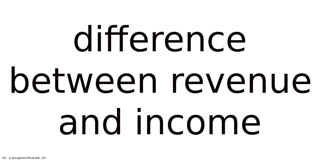 Difference Between Revenue And Income