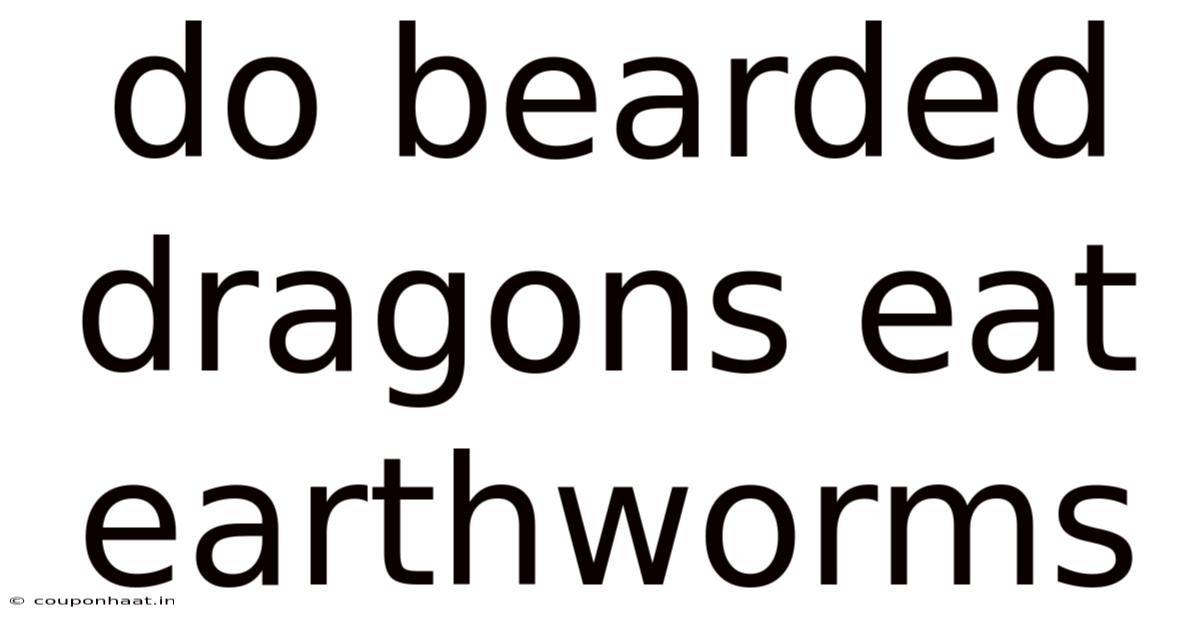 Do Bearded Dragons Eat Earthworms