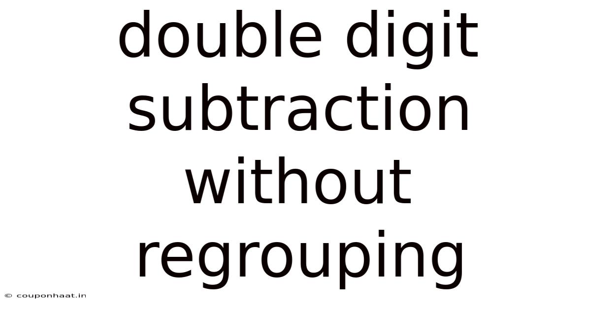 Double Digit Subtraction Without Regrouping