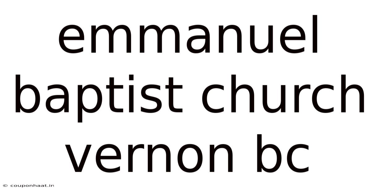 Emmanuel Baptist Church Vernon Bc
