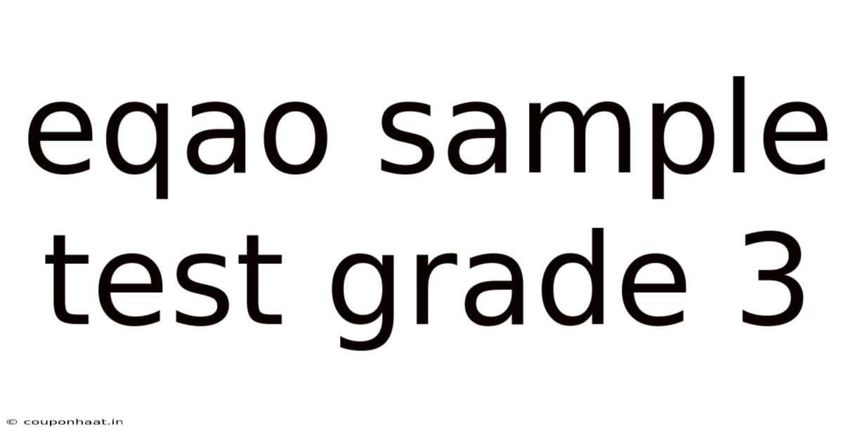 Eqao Sample Test Grade 3