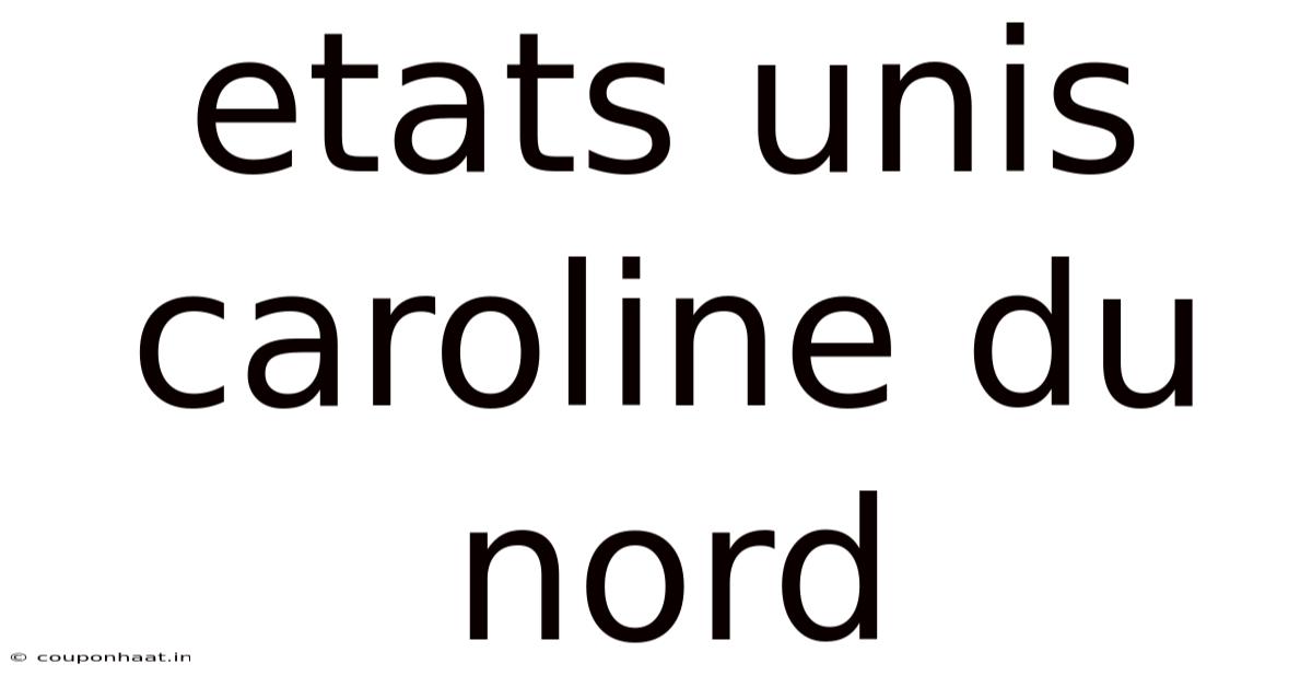 Etats Unis Caroline Du Nord