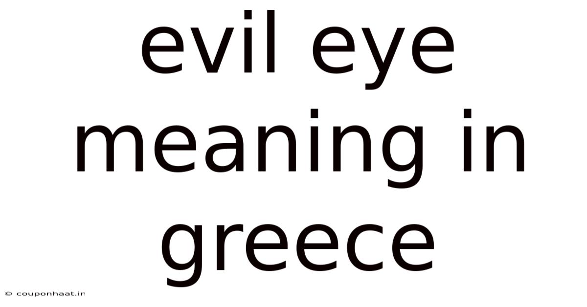 Evil Eye Meaning In Greece