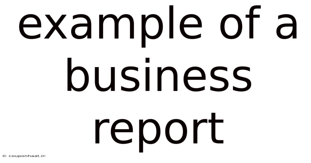 Example Of A Business Report