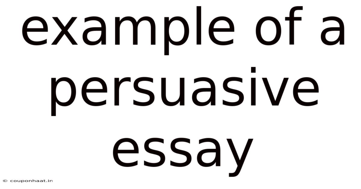 Example Of A Persuasive Essay
