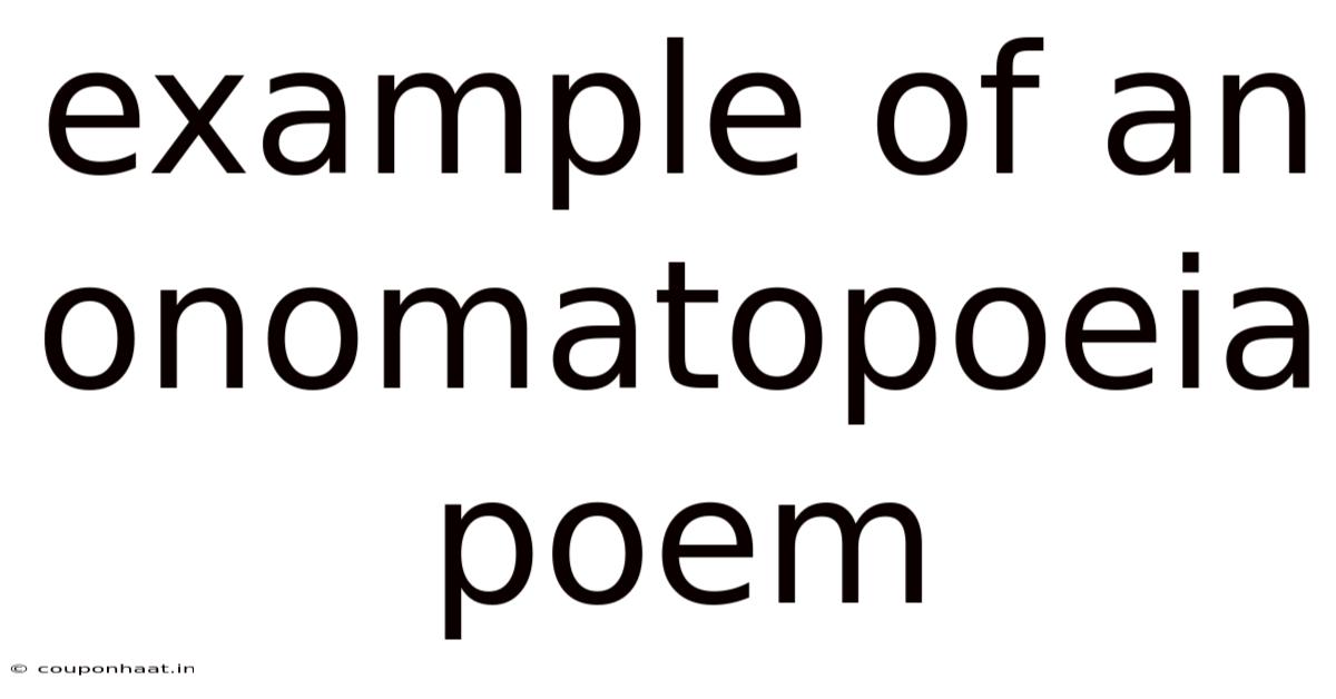 Example Of An Onomatopoeia Poem