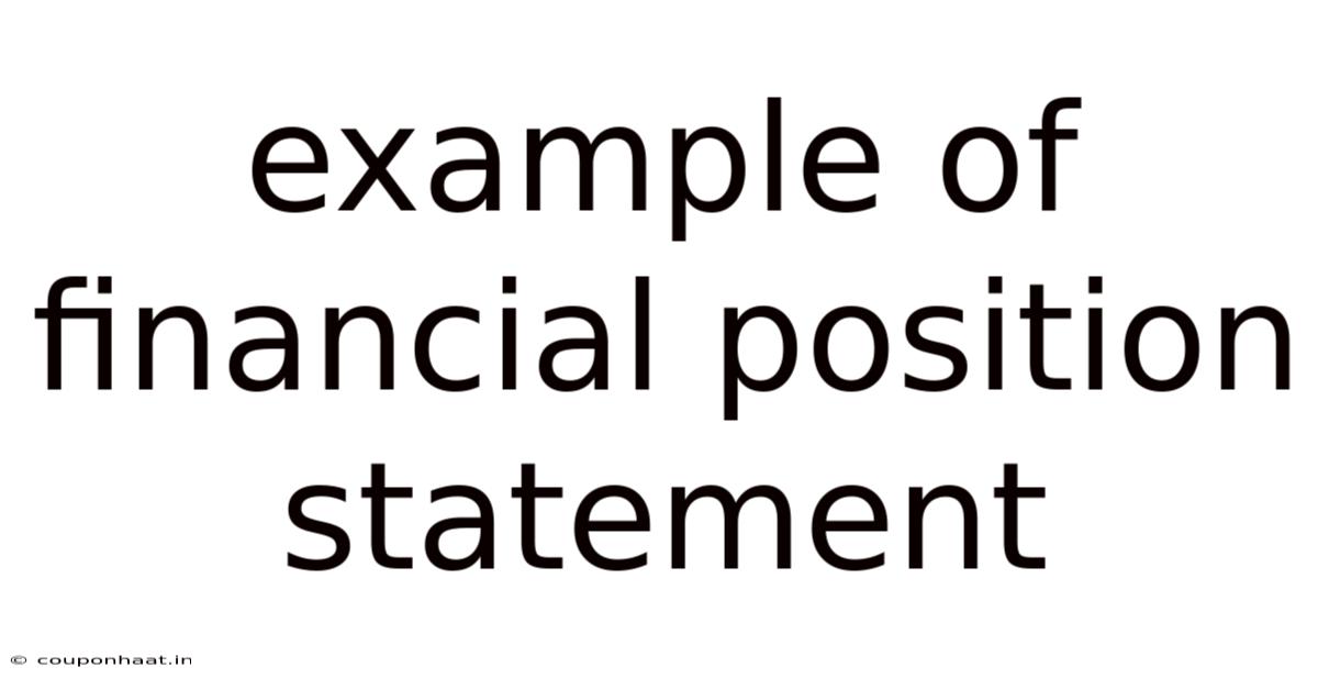 Example Of Financial Position Statement