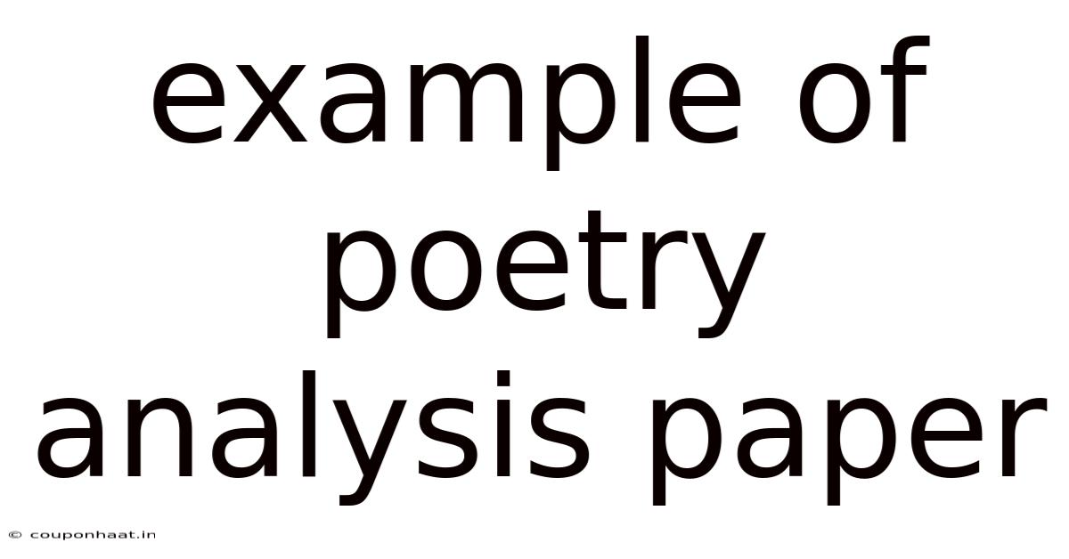 Example Of Poetry Analysis Paper