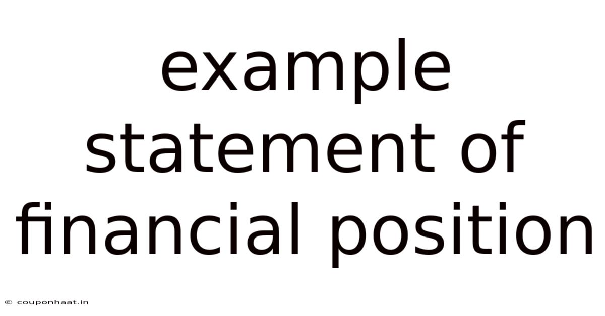 Example Statement Of Financial Position