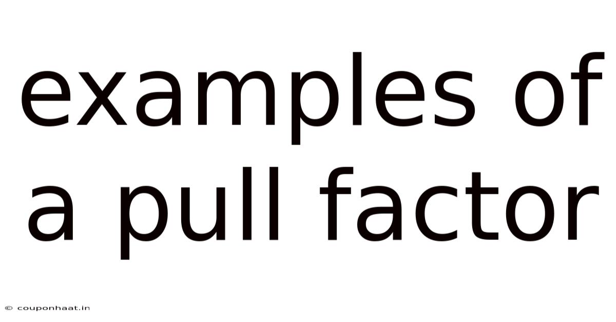 Examples Of A Pull Factor