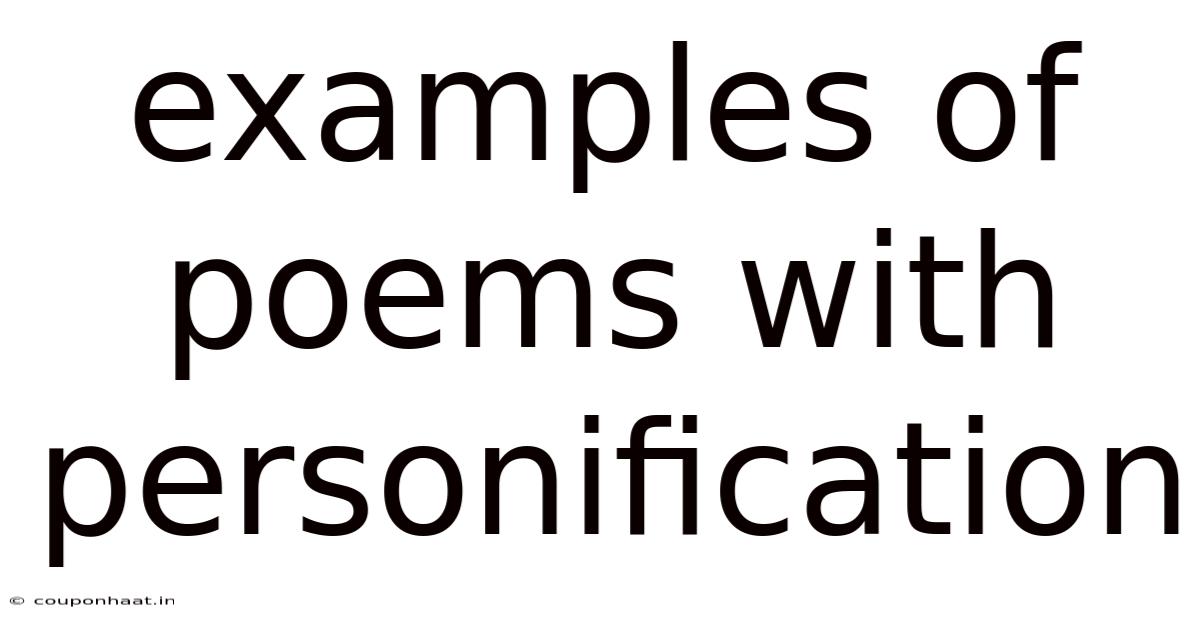 Examples Of Poems With Personification