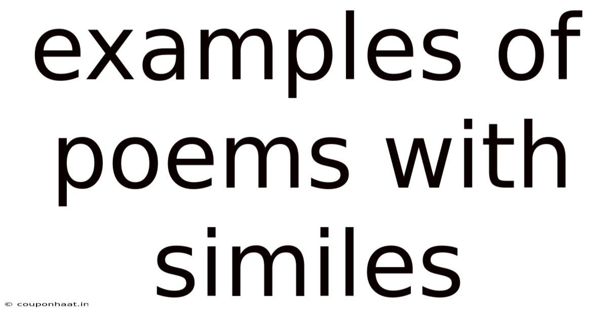 Examples Of Poems With Similes