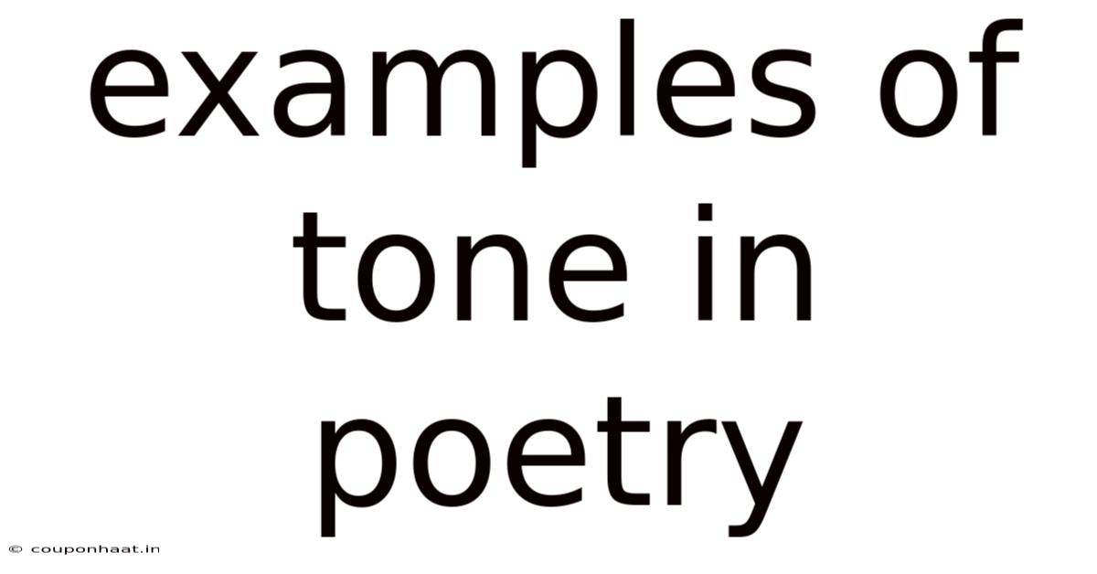 Examples Of Tone In Poetry