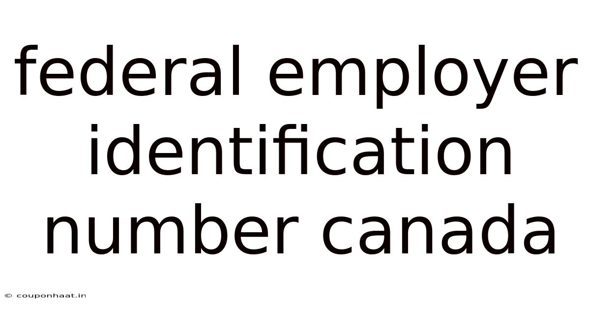 Federal Employer Identification Number Canada