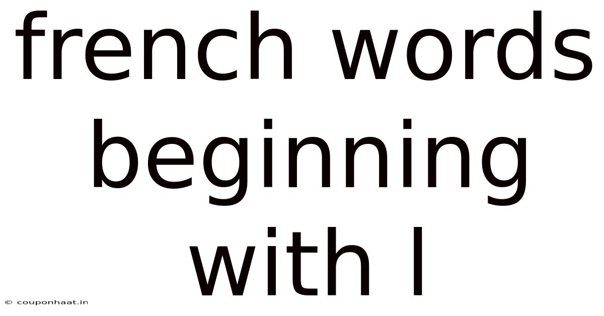 French Words Beginning With L