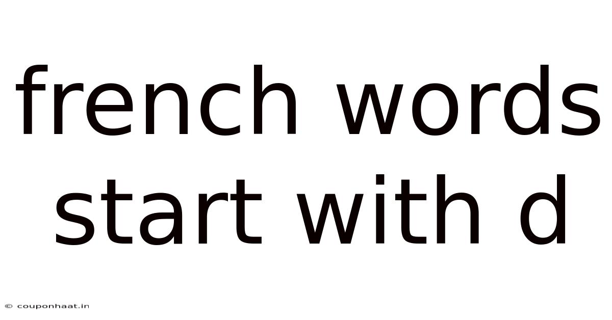 French Words Start With D