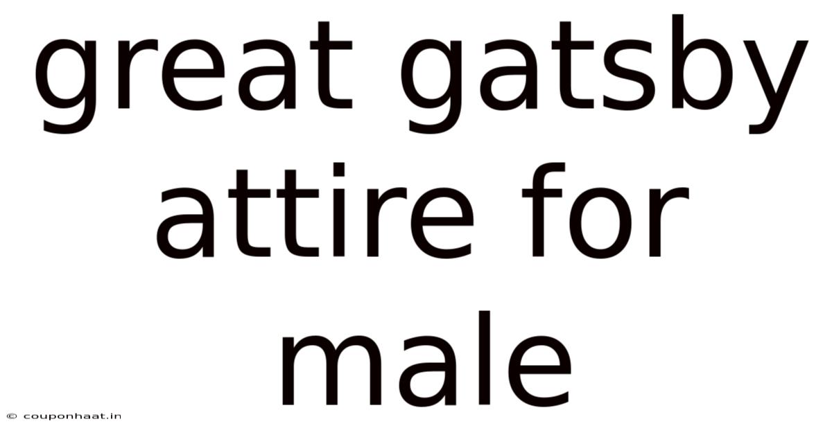 Great Gatsby Attire For Male