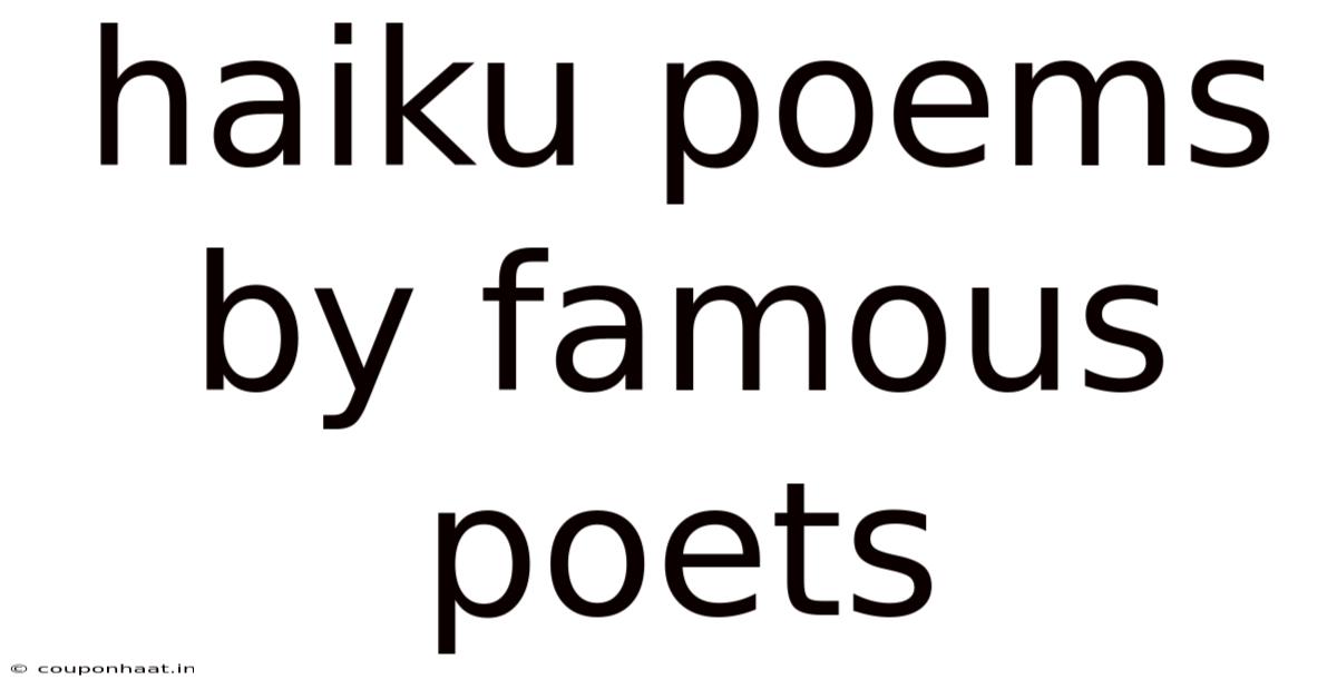 Haiku Poems By Famous Poets